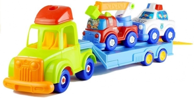 Uitklapbare autotransporter voor het vervoeren van voertuigen