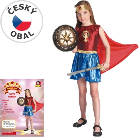 Carnavalskostuum heldin voor meisjes van 130–140 cm
