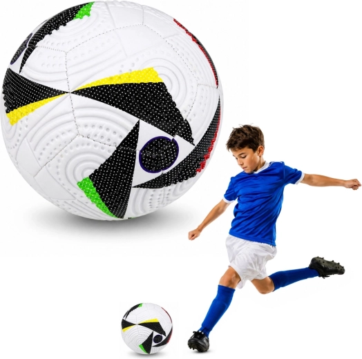 Trainingsvoetbal maat 5 (22 cm) wit met patroon