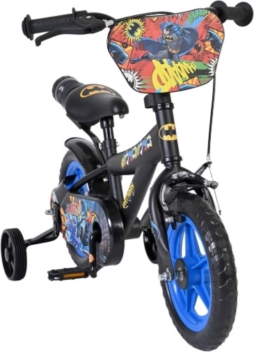 Kinderfiets 12" Batman met zijwieltjes en bidon