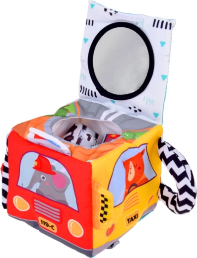 Spiegeltje en knisperende elementen voor zintuiglijke ontdekking