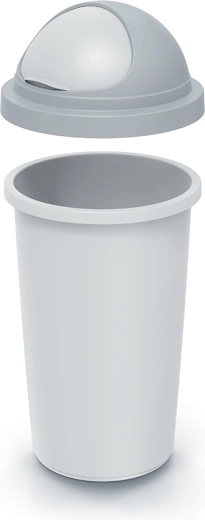 Kunststof prullenbak met kanteldeksel 30 l, grijs