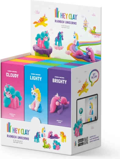 Hey Clay Eenhoorn boetseerklei – 3 potjes (6 varianten)