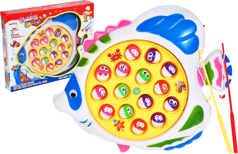 Visspel – draaiende vijver met 2 hengels en 15 visjes