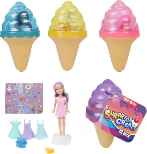 Minipop in ijsje met accessoires 12 cm - 1 stuk
