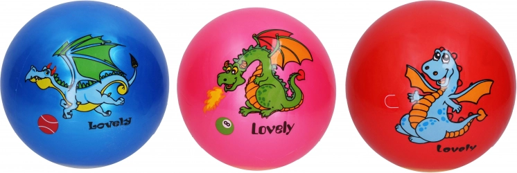 Rubberen bal met drakenmotief 22 cm