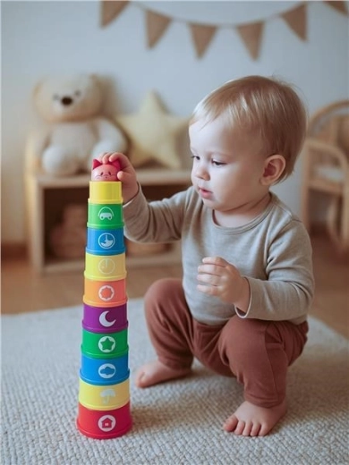 Stapelen en in elkaar passen voor fijne motoriek