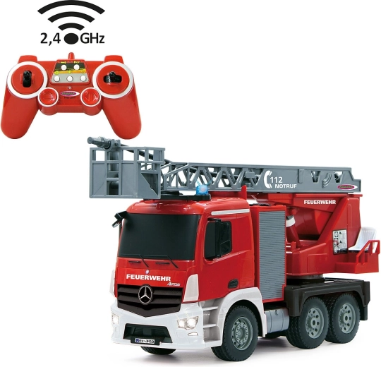 Jamara op afstand bestuurbare brandweerwagen Mercedes-Benz Antos met draaibare ladder 1:20 2,4 GHz en spuitfunctie - 1 stuk