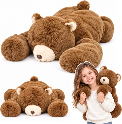 Pluchen teddybeer met lange armen, bruin, 60 cm