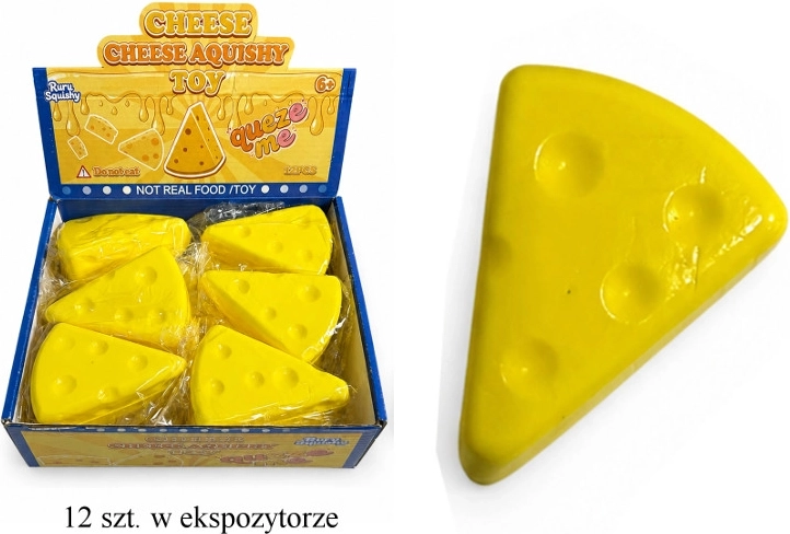 Antistress knijpfidget in de vorm van kaas (driehoek)