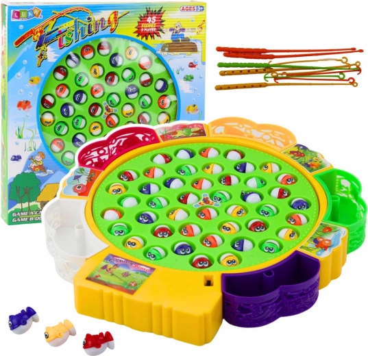 Familiebehendigheidsspel Vissen - 45 visjes, 5 hengels