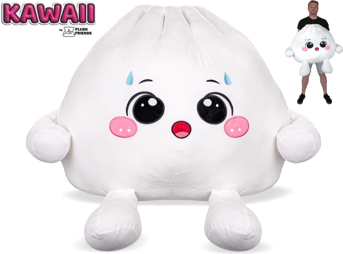 Plush Friends Kawaii verbaasde pluchen Bao knoedel 60 cm