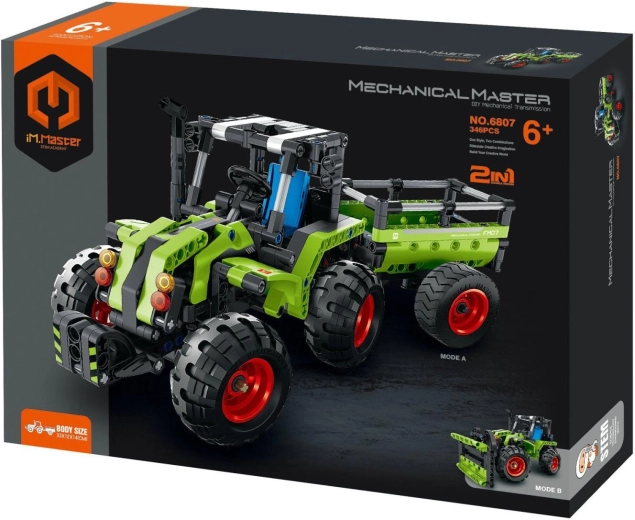iM.MASTER bouwset tractor met aanhangwagen 2-in-1, 346 onderdelen
