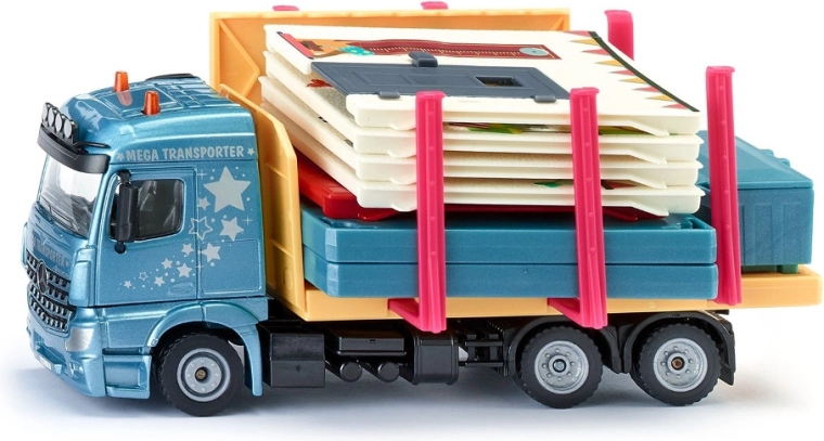 Siku Super vrachtwagen met bouwpakket-huis 1:50