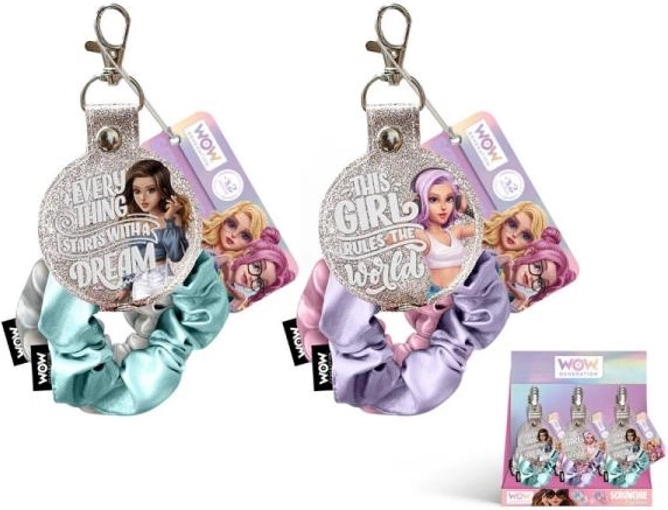 Haarelastieken met scrunchie en sleutelhanger WOW Generation