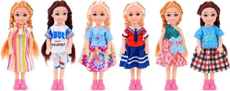 Zes mini-poppen voor eindeloze verhalen