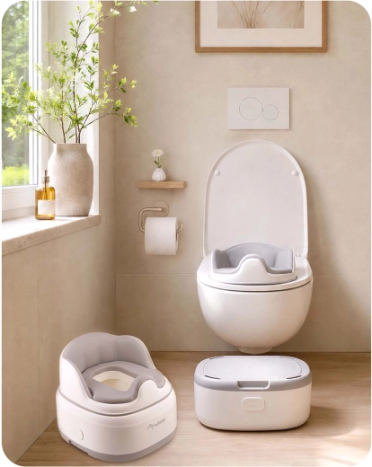 3-in-1: potje, WC-verkleiner en opstapje