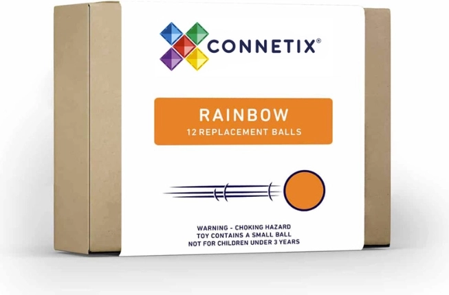 Set houten knikkers in regenboogkleuren, 12 stuks