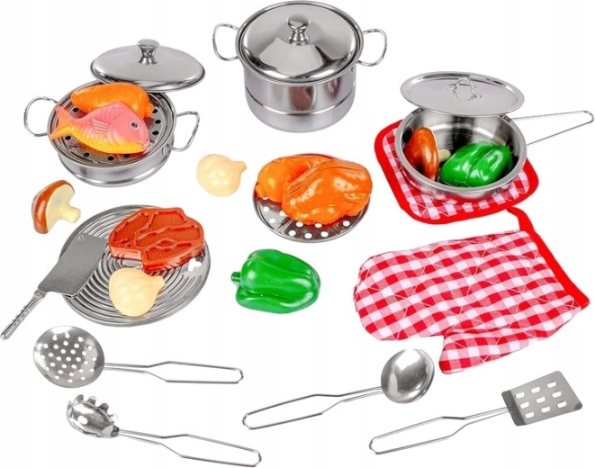 Plastic etenswaren en ovenwant in de set