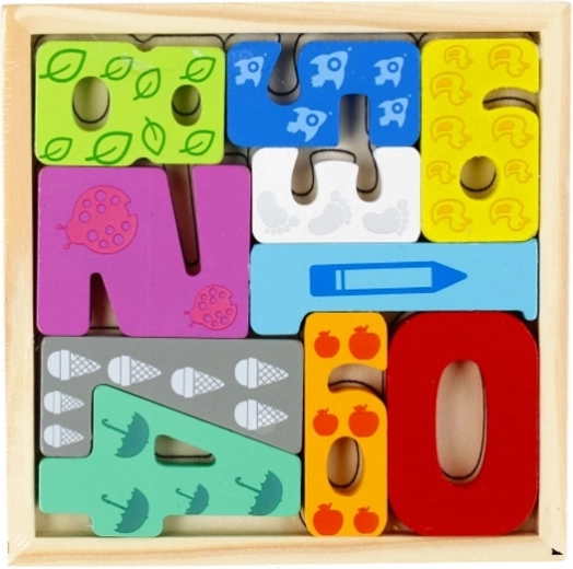Houten puzzel met cijfers