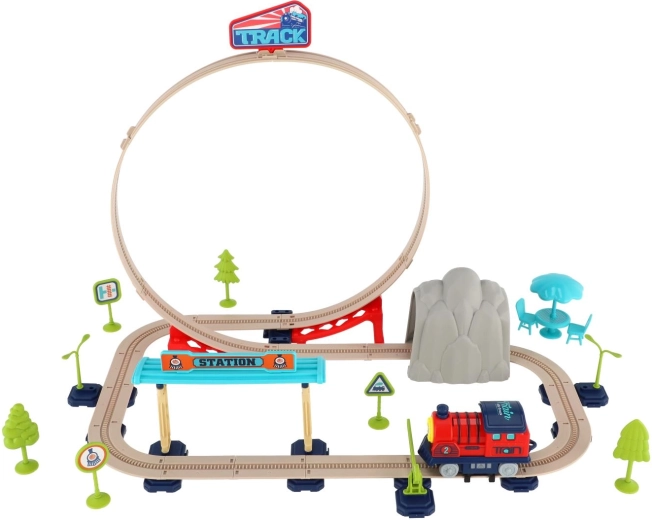 Baan met brug en station