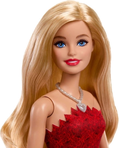 Lang blond haar en subtiele make-up