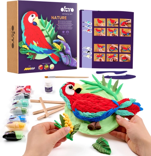 Okto Nature creatieve boetseerset ara (rode ara)
