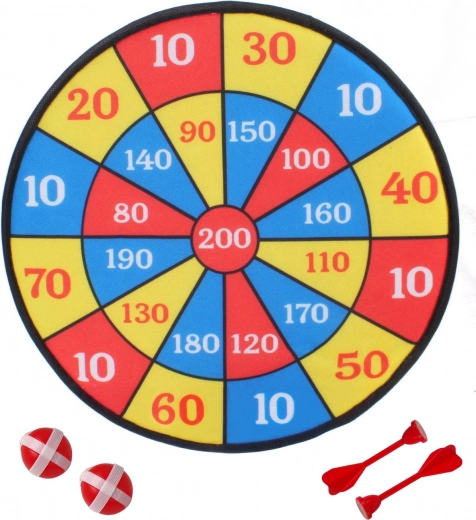 Leuk klittenband-dartbord 36 cm met ballen en pijltjes