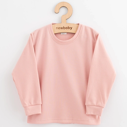 Kinderkatoenen T-shirt met lange mouwen poederroze