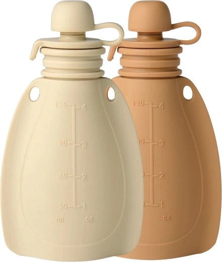Mininor siliconen hervulbare snackzakjes Soft Rabbit/Roe Deer, 2 stuks