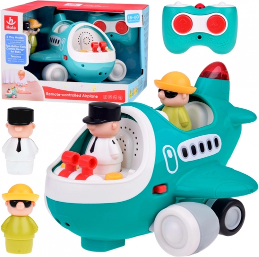 interactief vliegtuig voor kinderen met afstandsbediening en figuren van piloot en passagier