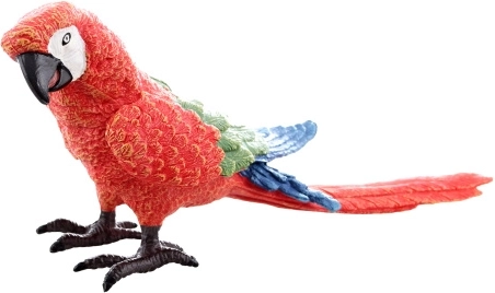 Plastic figuurtje ara papegaai rood 17 cm