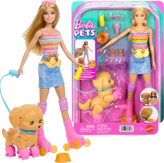 Mattel Barbie Pets set met hondje op rolschaatsen en accessoires