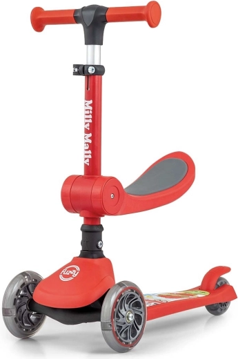 Milly Mally Fuzzy rode driewielige balansstep voor kinderen met zitje