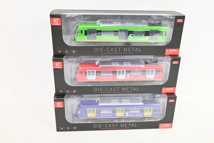 Metalen metro model met licht en geluid in doosje
