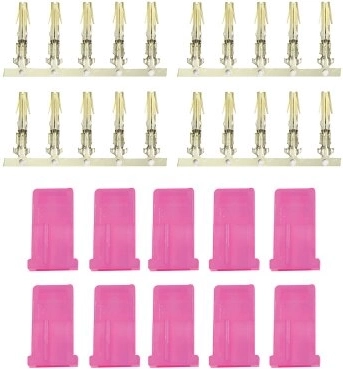 JAMARA AMP connectoren (vrouwelijk) met gouden pin, roze - 10 stuks