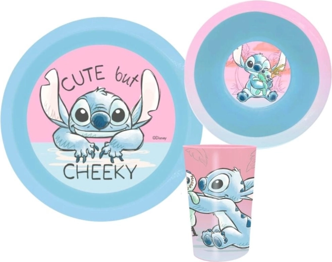 Plastic 3-delige eetset Lilo en Stitch