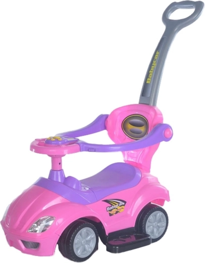 Kinderloopfiets met duwstang 3-in-1 BABY MIX Mega Car roze