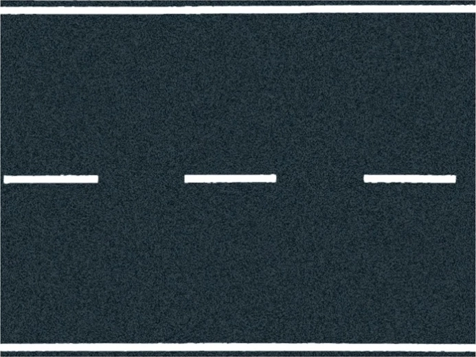 Modelweg met zwart asfalt 100x6,6 cm