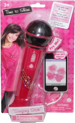 Roze kindermicrofoon met licht en muziek
