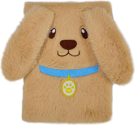 Pluchen notitieboek A5 met puppy - 1 stuk