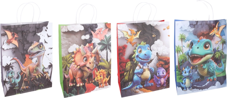 Cadeautas voor kinderen met dinosaurussen, maat M - 1 stuk