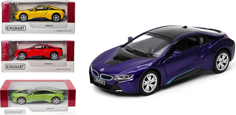 BMW i8 metalen model 1:36 met pull-back aandrijving