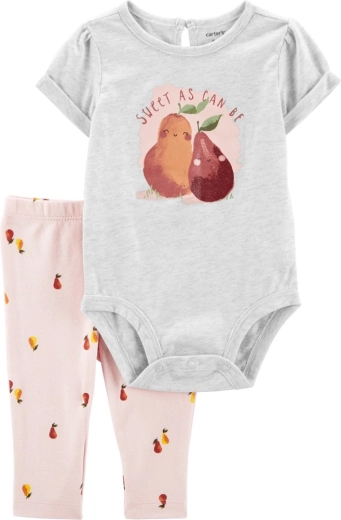Carter's 2-delige set: romper met korte mouwen en legging Grey Pears voor meisje 9 m