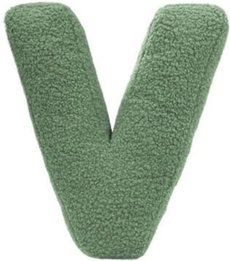 Mealini pluchen letter V groen - 1 stuk