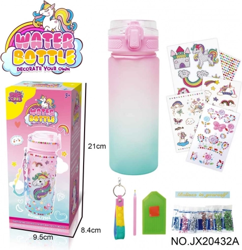 Kinderdrinkfles met eenhoorn – creatieve set om te versieren