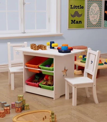 Slimme opbergruimte met 4 gekleurde boxen