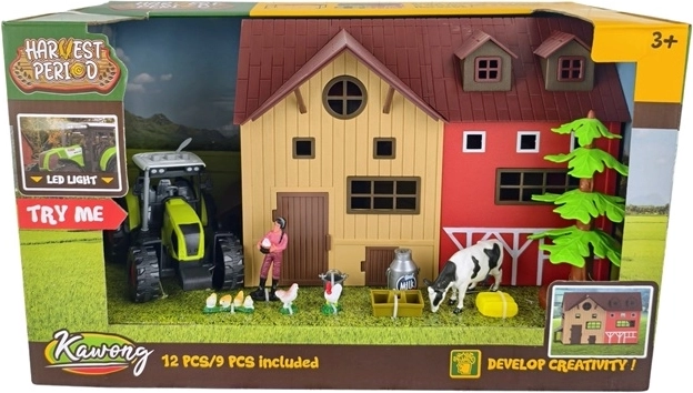 Boerderijset met tractor met licht en geluid