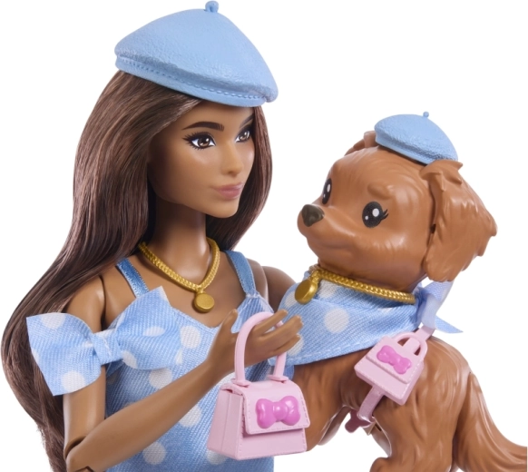 Bijpassende stijl van Barbie en het hondje
