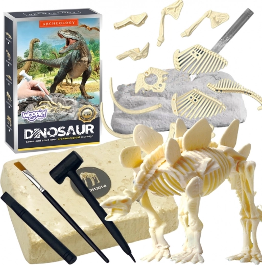Woopie archeologieset – dinosaurus stegosaurus, opgravingen en bouwbare skelet